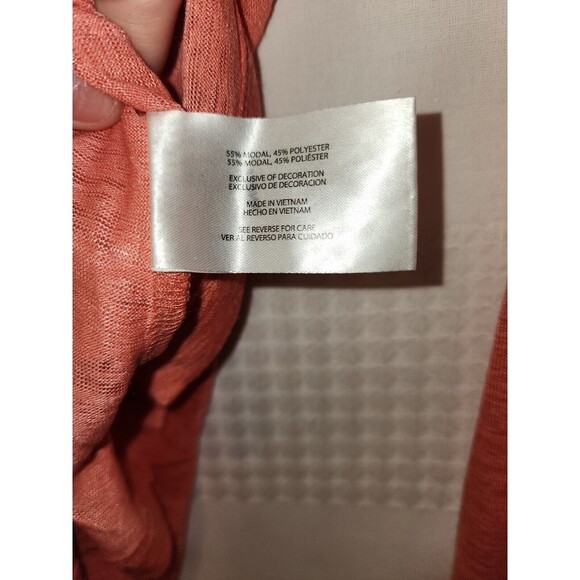 Gap Womens Shirt Long Sleeve Coral Size Small Tshirt Crew Neck - Picture 4 of 6